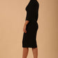 Model wearing the Seed in pencil dress design in black front image