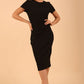 model wearing a diva catwalk Stepford Pencil Dress short sleeves round neckline knee length in black colour 