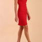 Brunette model is wearing diva catwalk Lydia Sleeveless Mini Dress  in True Red