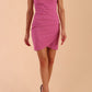 Brunette model is wearing diva catwalk Lydia Sleeveless Mini Dress  in Begonia Pink