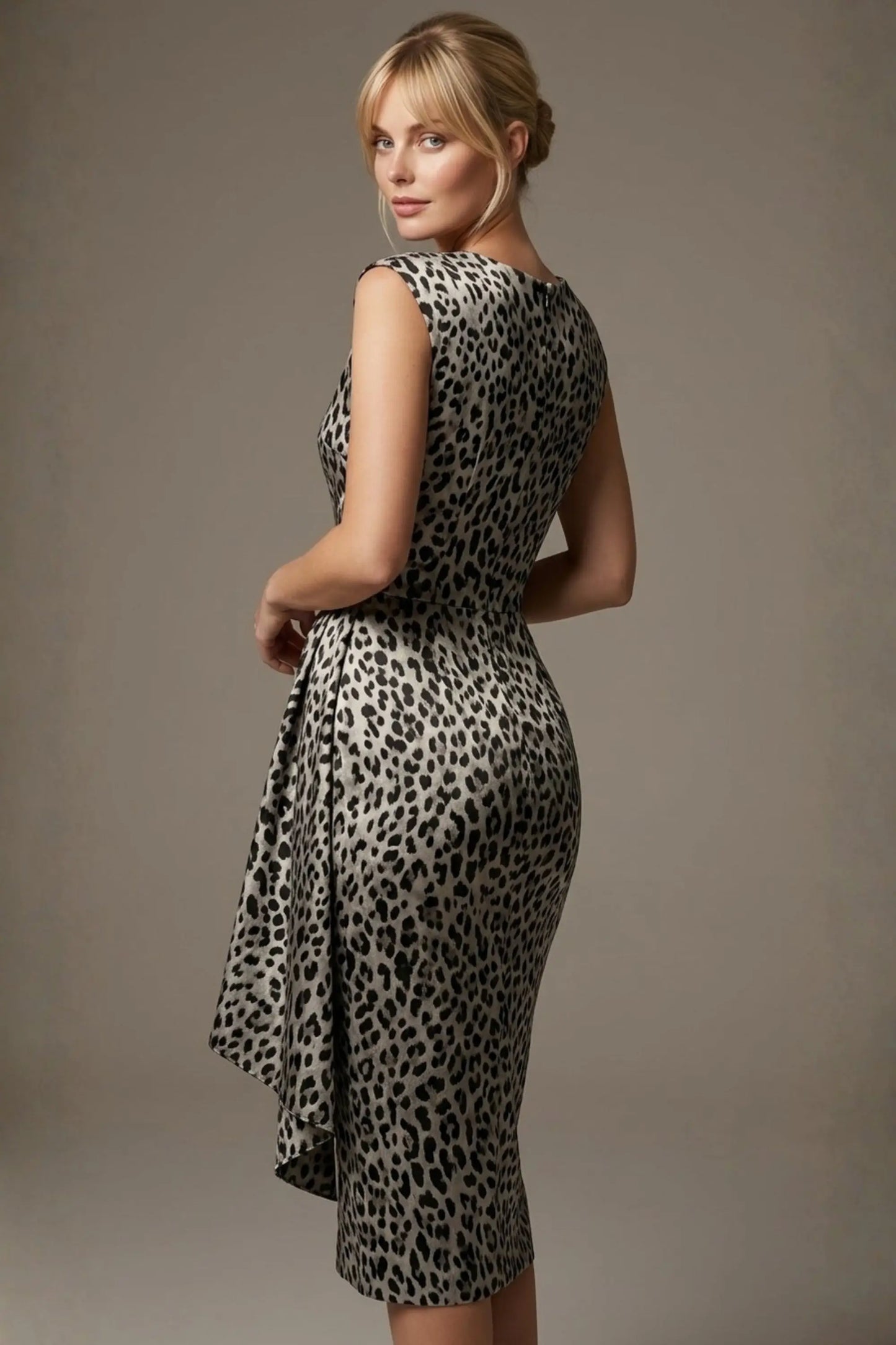 Thame Asymmetric Satin Cascade Dress