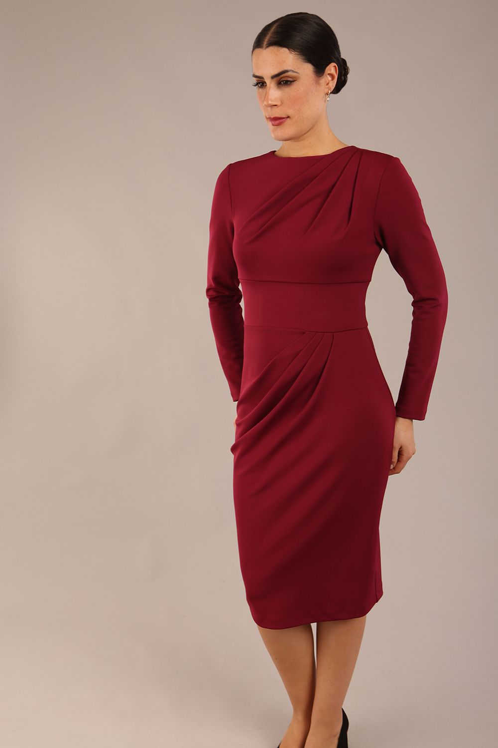 Olgivy Long Sleeve Knee Length Pencil Dress