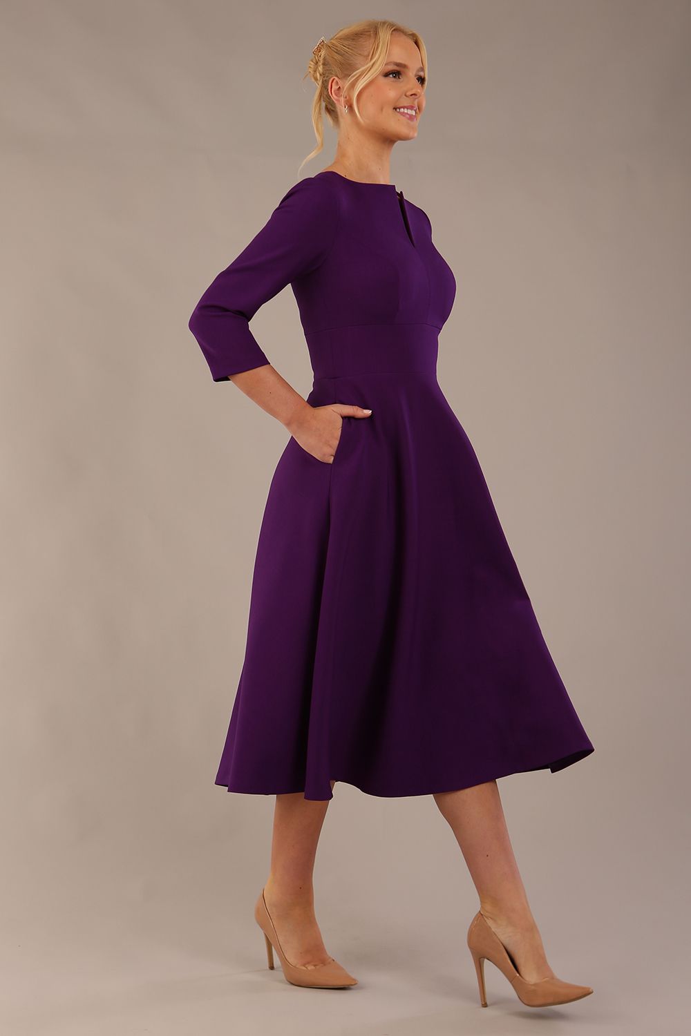 Perpetua V-Slit A-Line Dress
