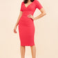 Model wearing the Diva Opal dress in pencil dress design in pink front image