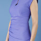 model is wearing diva catwalk seed fitzrovia sleeveless pencil dress in dawn indigo front close up