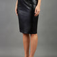 model wearing diva ashford faux leather pencil skirt in black front