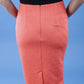 Diva Gina Pencil Skirt with Embodied design in Hot Coral Back