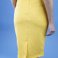 Diva Gina Pencil Skirt with Embodied design in Spectra Yellow Back