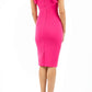 Bodiam Bodycon Pencil Dress with frill sleeves in knee length