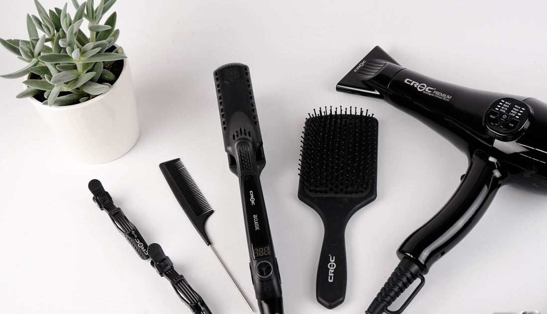 an assortment of hair styling tools 