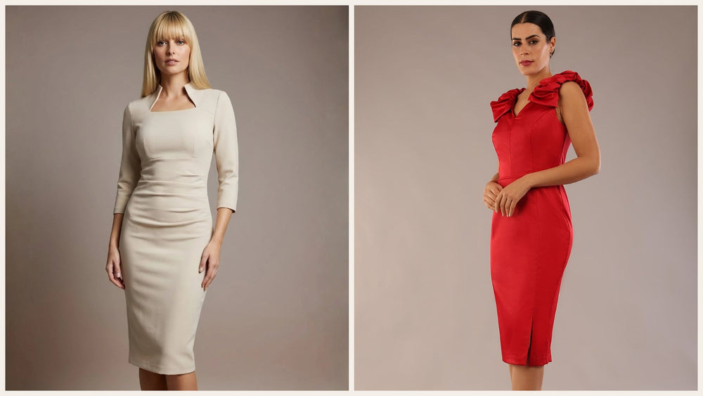 Wiggle dress vs pencil dress side by side, Diva Catwalk