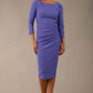 Model wearing the Seed Agatha in pencil dress design in dawn indigo front image