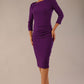 Model wearing the Seed Agatha in pencil dress design in royal purple front image