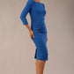 Model wearing the Seed Agatha in pencil dress design in Sapphire blue front image