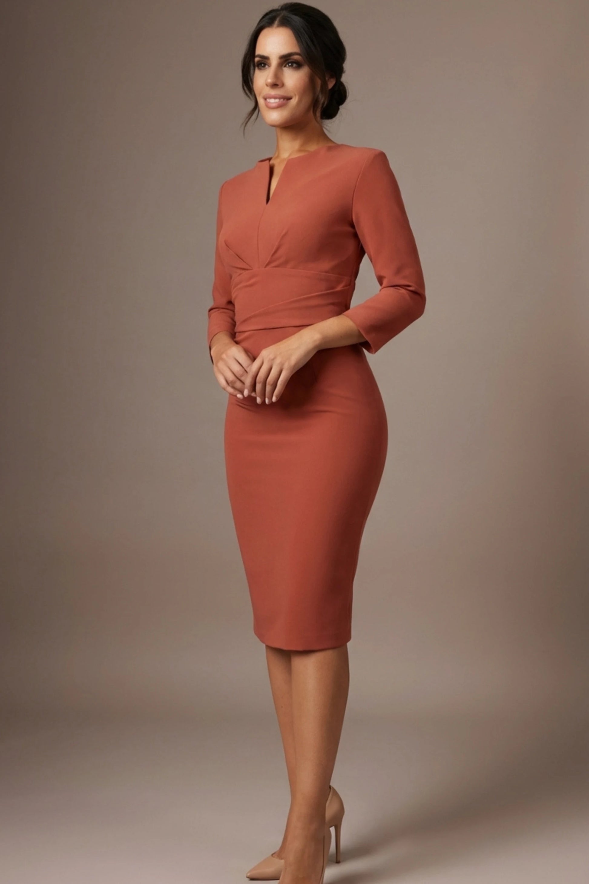 Donna 3/4 Sleeved Pencil Dress 