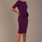 Model wearing the Diva Lynette dress in pencil dress design in royal purple front image