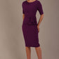 Model wearing the Diva Lynette dress in pencil dress design in royal purple front image