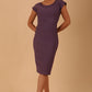model wearing diva catwalk Seed Leela Rounded Neckline Cap Sleeved Dress in dusky lilac colour