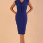 Model wearing Seed Lucca Tie Detail Sleeveless Pencil Dress in monaco blue colour