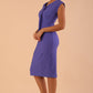 Model wearing Seed Lucca Tie Detail Sleeveless Pencil Dress in dawn indigo colour