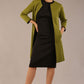 Model wearing the Diva Alverstone Coat in Amber green and black front image    