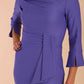 Model wearing diva catwalk Seed Orla Asymmetric Pencil Dress in Dawn Indigo front