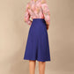 model wearing a diva catwalk Seed Esme Skirt below the knee length in palace blue colour