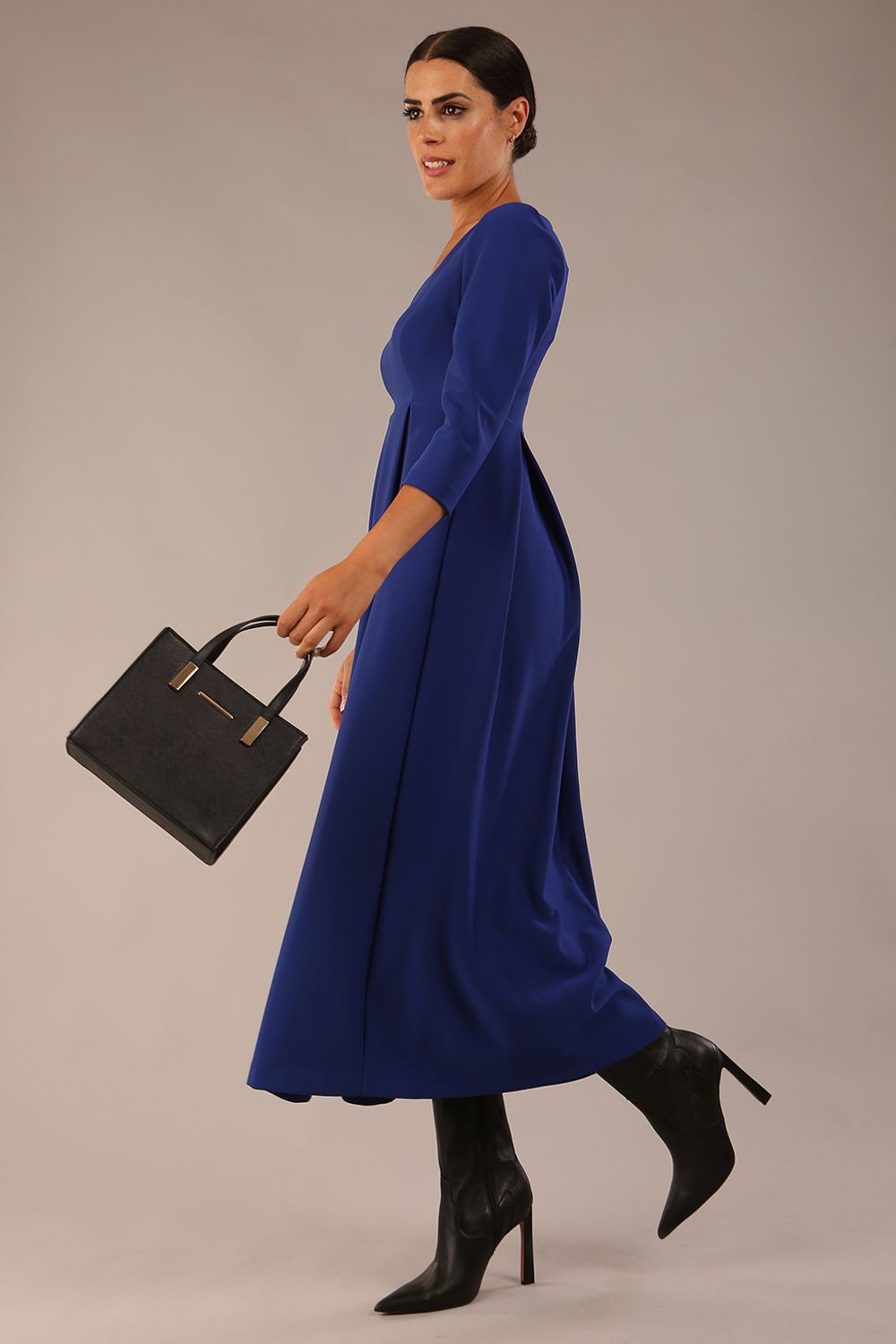 Cobalt blue swing dress best sale