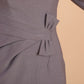 Model wearing diva catwalk Seed Andante Pencil Skirt Dress in Sky Grey detail