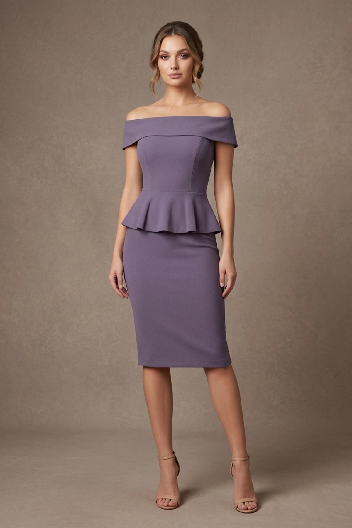 Moonlight Off Shoulder Peplum Dress 