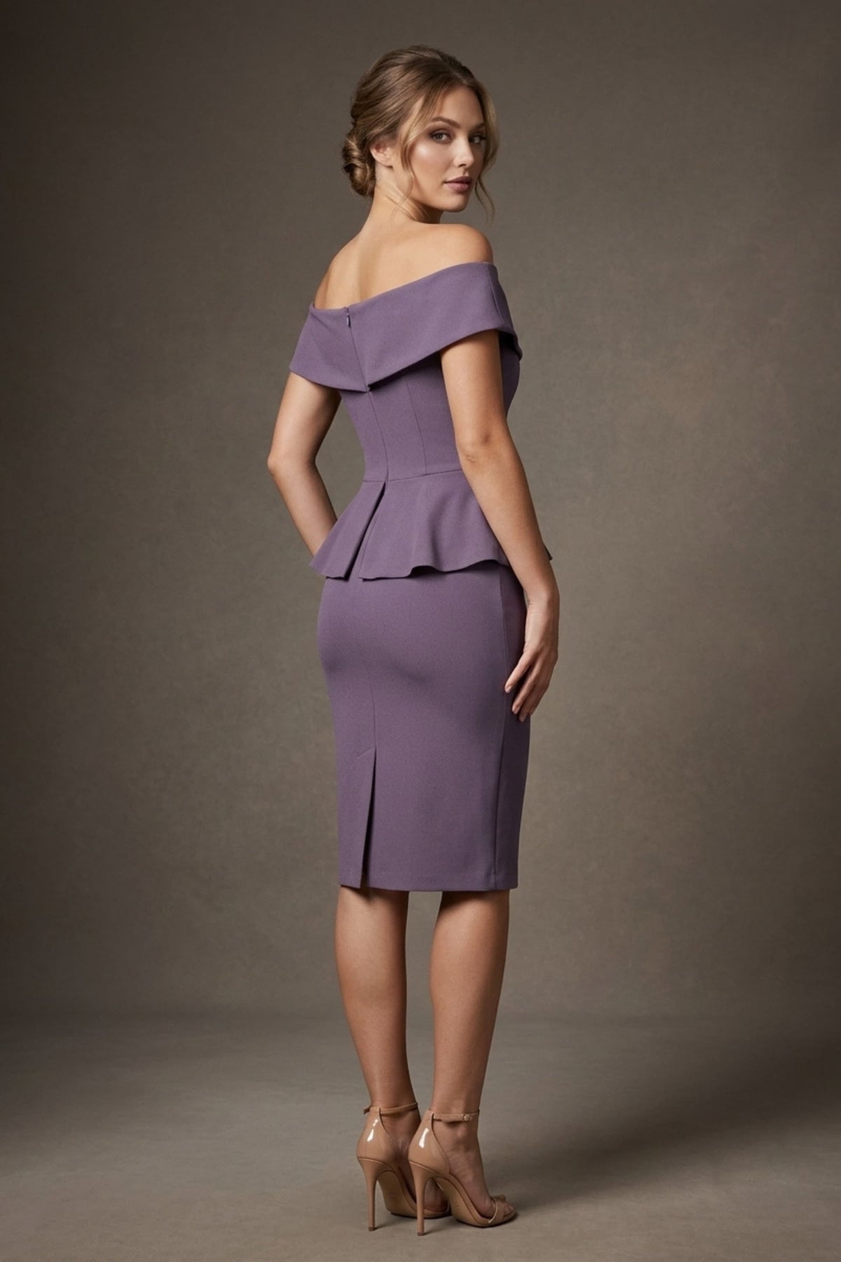 Moonlight Off Shoulder Peplum Dress 
