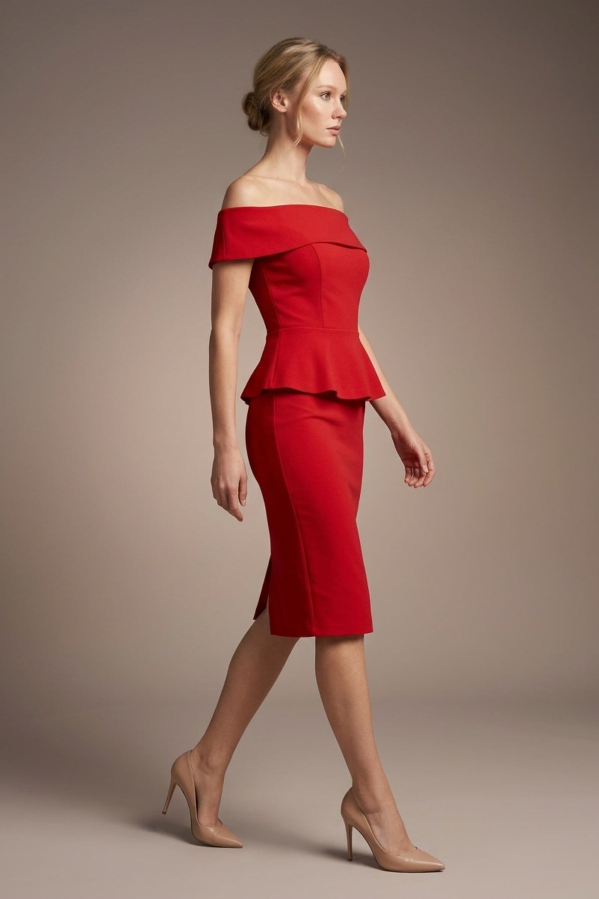 Moonlight Off Shoulder Peplum Dress 