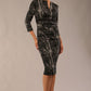 model wearing a diva catwalk Nadia Print Contour Stretch Dress in animal weave print