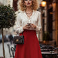 divacatwalk highfield midi a-line skirt in scarlet red front