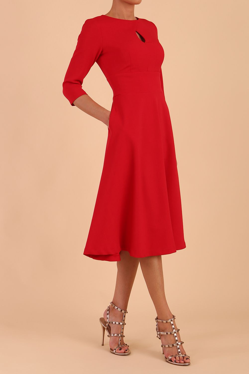 Long sleeve swing 2024 dress with pockets