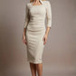 Plaza Trapezium neckline Cutout Pencil Sleeved Dress 