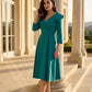 Gatsby Sleeved Oversized Collar Swing Dress 