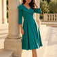 Gatsby Sleeved Oversized Collar Swing Dress 