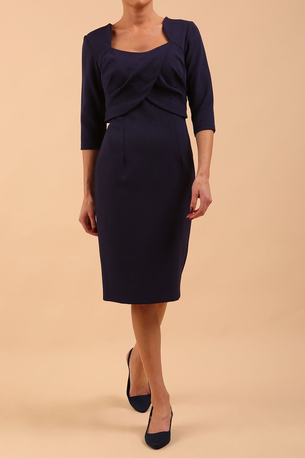 Square neck clearance pencil dress