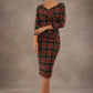 Horizon Tartan Stretch Pencil Dress 