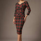 Horizon Tartan Stretch Pencil Dress 