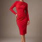 Olgivy Long Sleeve Knee Length Pencil Dress