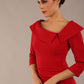Model is wearing a diva catwalk Bentley 3/4 Sleeve Knee Length Pencil Dress in Dark Red colour