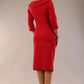 Model is wearing a diva catwalk Bentley 3/4 Sleeve Knee Length Pencil Dress in Dark Red colour