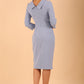 Model wearing diva catwalk Hazel pencil skirt dress with 3/4 sleeved in Powder Blue