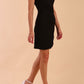 Brunette model is wearing diva catwalk Lydia Sleeveless Mini Dress  in Black