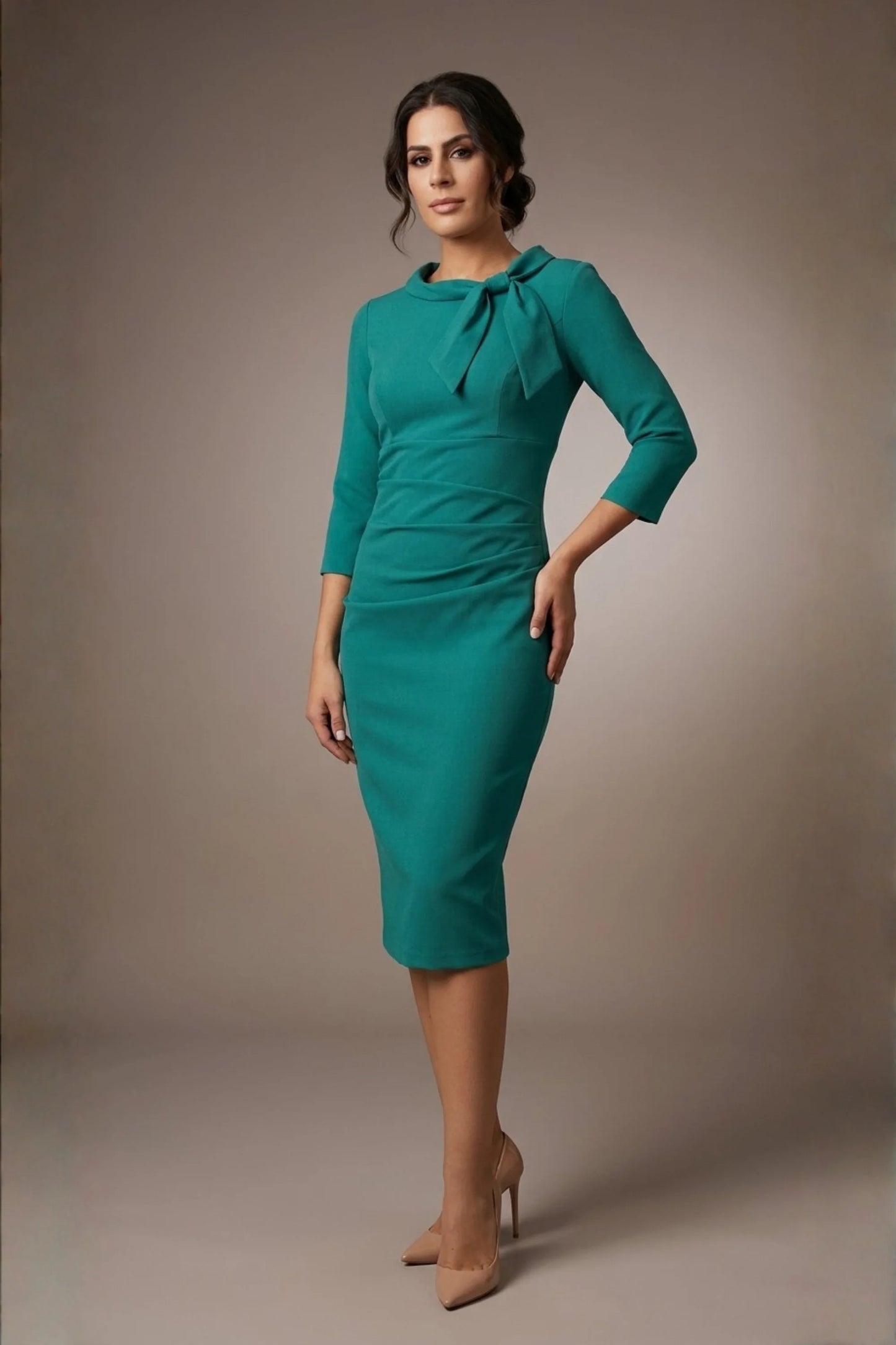 Juliette 3/4 Sleeve Knee Length Pencil Dress 