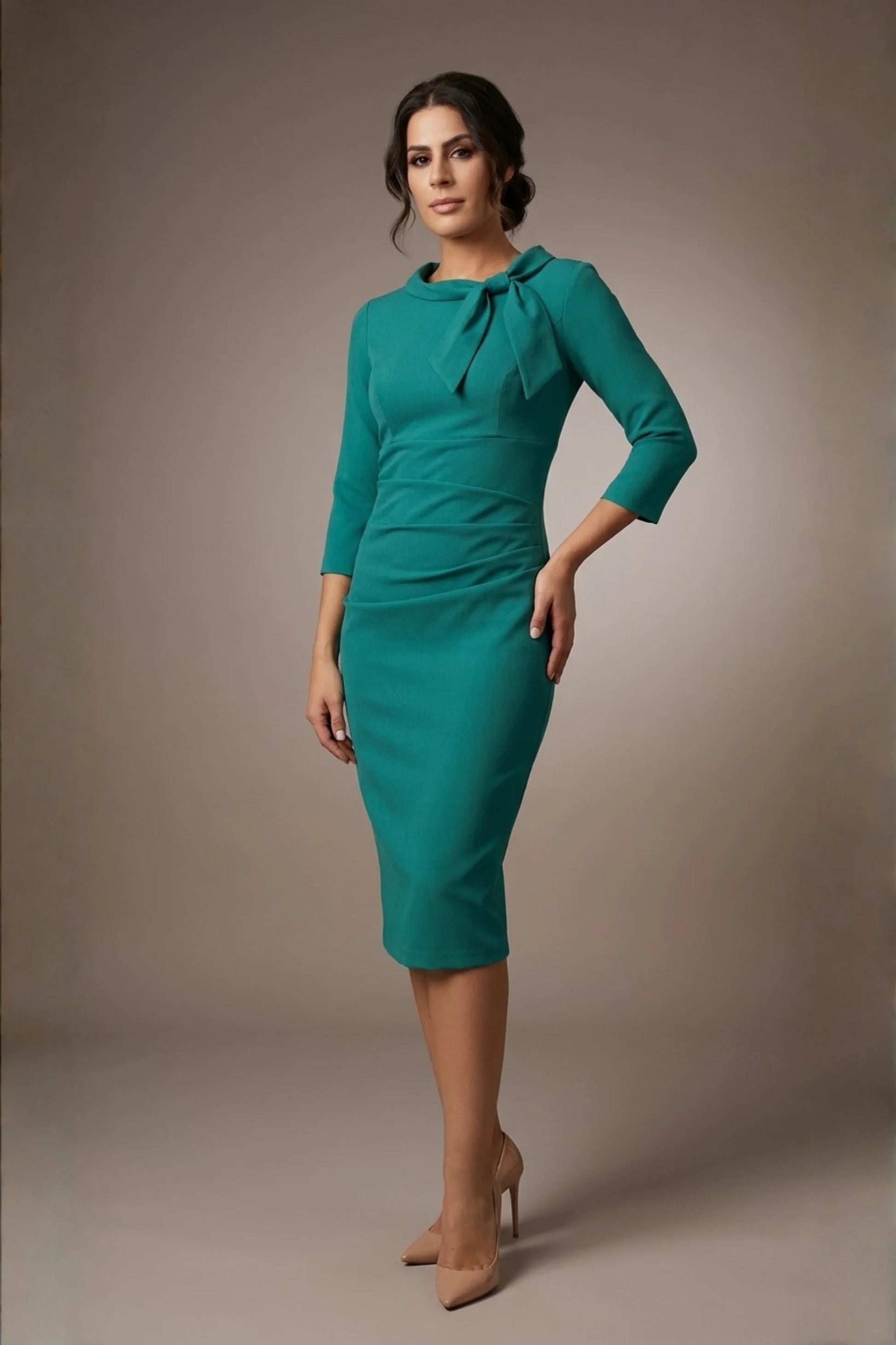 Juliette 3/4 Sleeve Knee Length Pencil Dress 