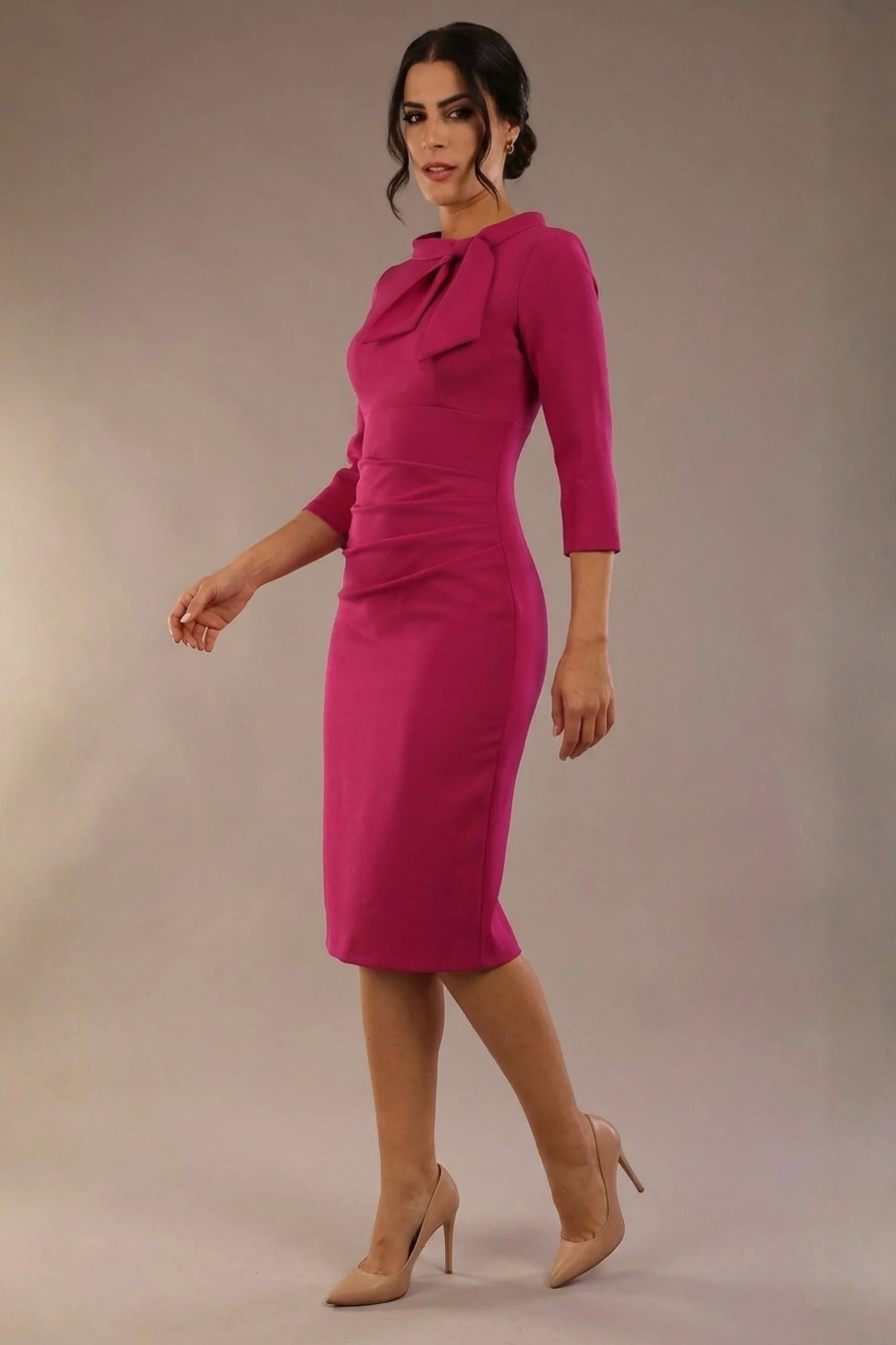 Juliette 3/4 Sleeve Knee Length Pencil Dress 