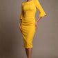 Santorini 3/4 Length Bell Sleeve Midi Pencil Dress 